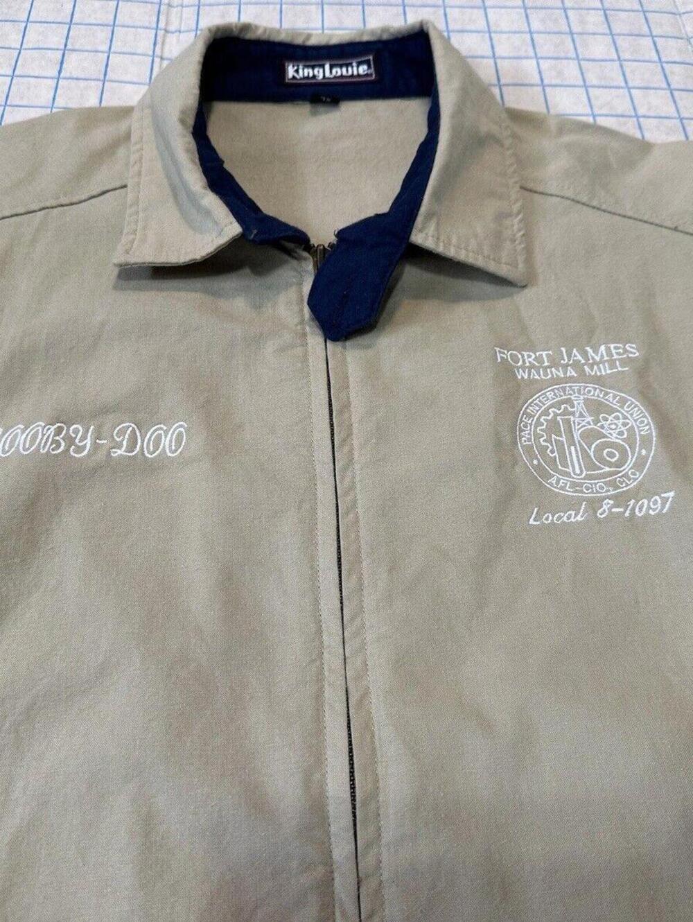 VTG Double Sided Herrington Bomber Jacket Mens XL Beige Scooby Doo Made USA 90s - Picture 3 of 15
